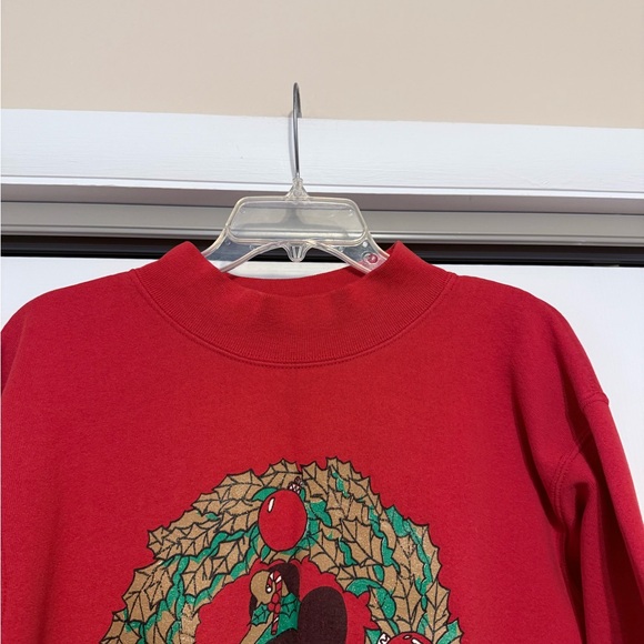 Disney Red Vintage Women's Mickey Mouse Holiday Sweatshirt - Size Medium - Picture 2 of 10